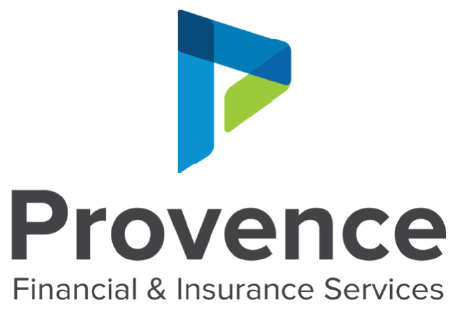 Logo of Provence Financial & Insurance Services with abstract geometric design.