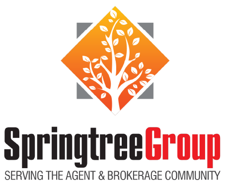 Logo of Springtree Group with a tree graphic and the tagline "Serving the agent & brokerage community."