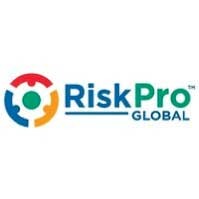 Logo of RiskPro Global featuring colorful circular elements and bold text.